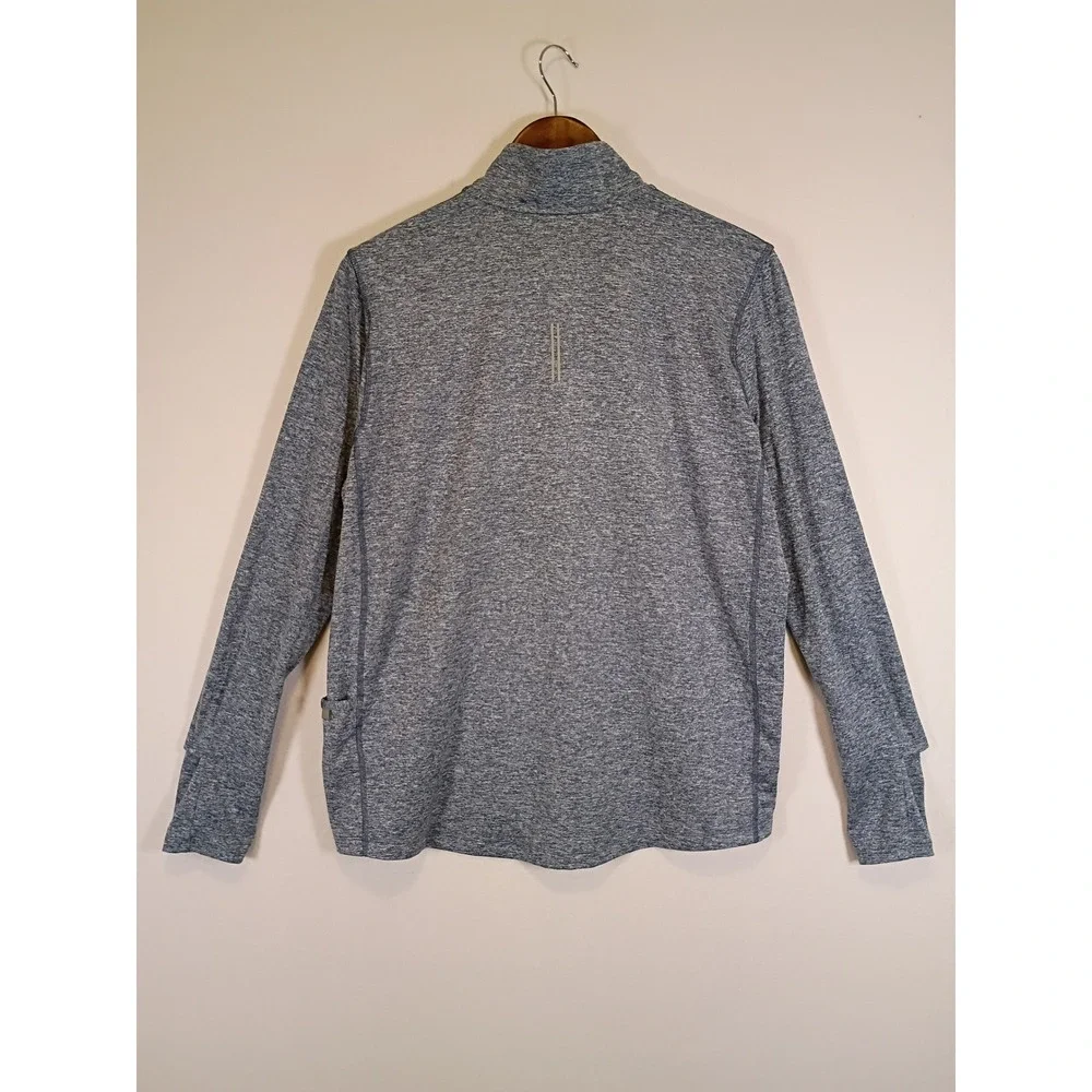 Athletic Nike Mens Large Blue Heather Dri-FIT Quarter Zip Thumbhole Pullover
